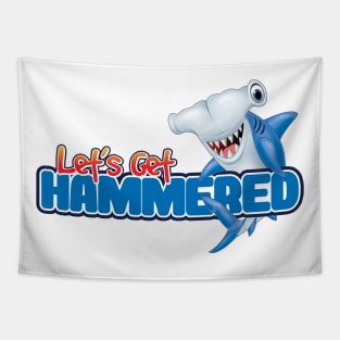 'Let's Get Hammered!' Awesome Shark Gift Tapestry