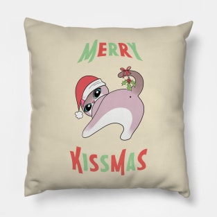 Merry Kissmas Cat Butt Christmas Mistletoe xmas funny Pillow