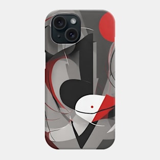 Red Black Gray White Abstraction For A Gift. Phone Case