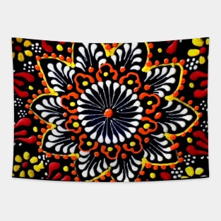 Asian Rangoli sand ornaments Pattern Tapestry