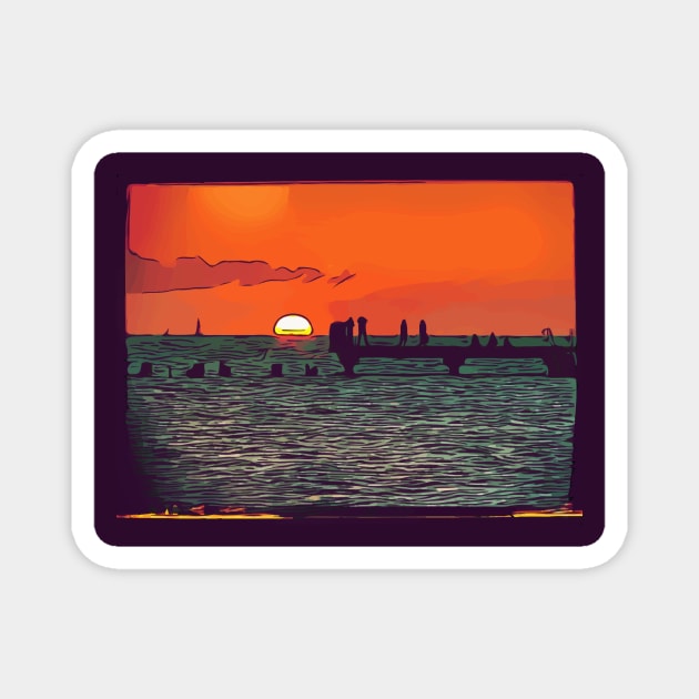 Sunset in Key West Florida Magnet by WelshDesigns