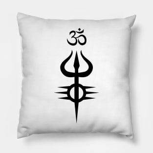 Shiva Symbol Black Pillow