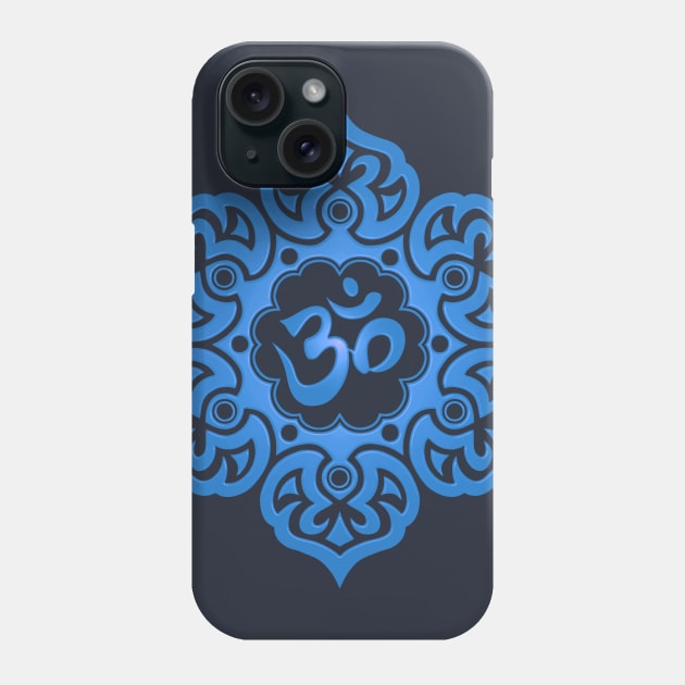 Blue Lotus Flower Yoga Om Phone Case by jeffbartels