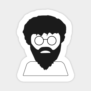 Modern Cave-Man - Hippie Man - Bearded Man with Glasses Magnet