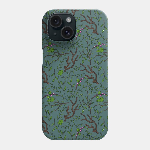 Deep dark forest. Saturated dark pattern. Phone Case by 2dsandy