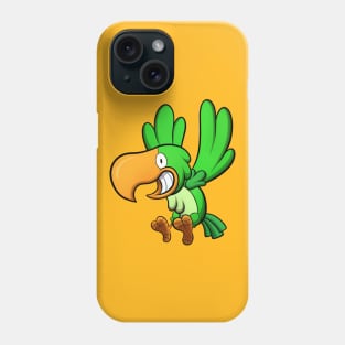 Flying Green Parrot Phone Case