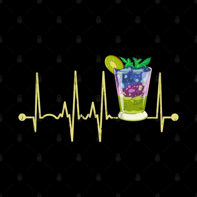 Funny Cocktail Glass Heartbeat Happy Cocktail Hour by Proficient Tees