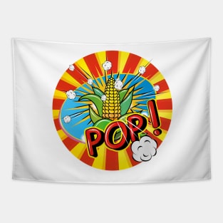 Popart corncob with popcorn Tapestry