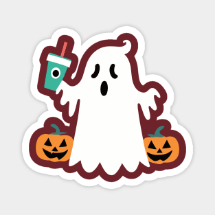 Ghost Coffee Halloween Cute Coffee Costume Magnet