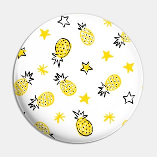 White Starry Pineapples Pin