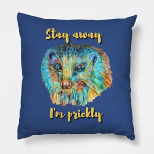 Stay Away I'm Prickly Hedgehog Pillow