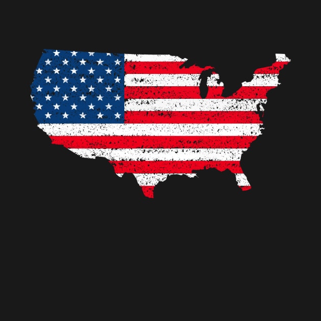 USA flag by Cute Tees Kawaii