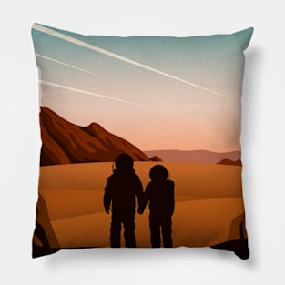 Visit Mars | Futuristic Tourism Poster Pillow