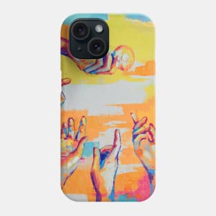 Hands - oil painting. The picture depicts a metaphor for teamwork. Phone Case