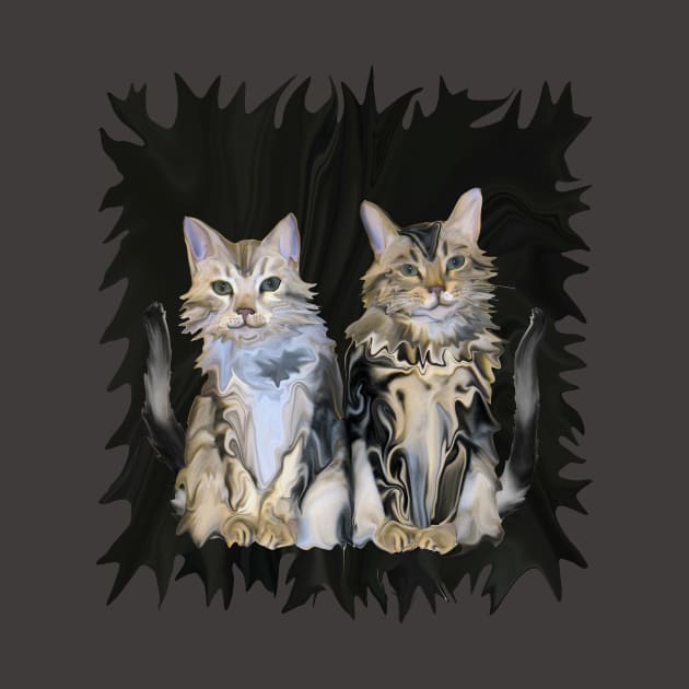 Marble Meows Bengal Cats by distortionart