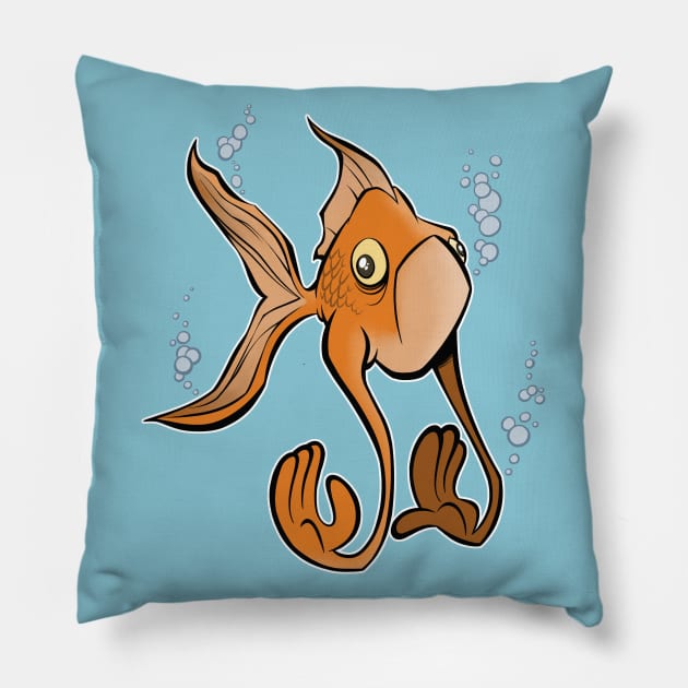 Goldfish Mermaid Pillow by westinchurch