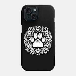 White Paw print, minimal style, pet lovers, animal lovers Phone Case