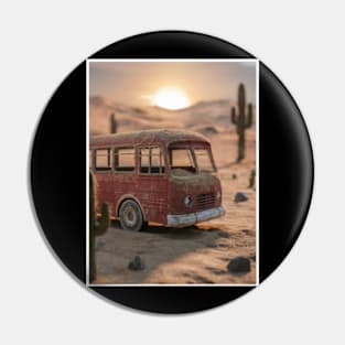 A broken down bus in the desert Pin