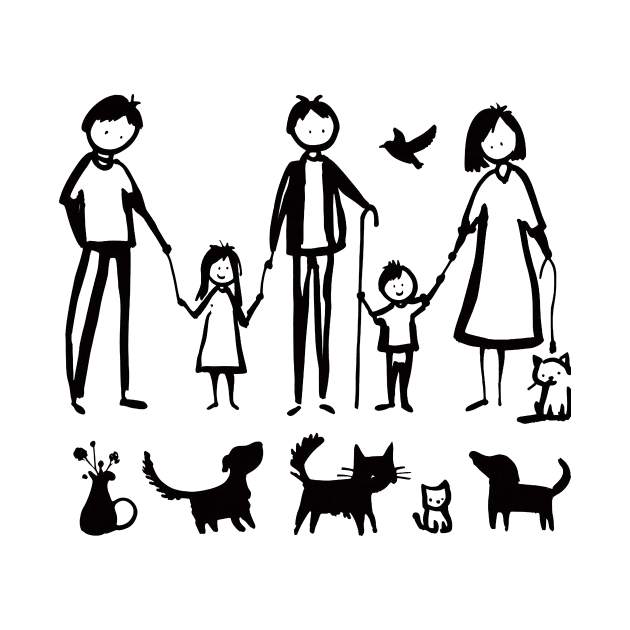 Stick figure man in family ink by WelshDesigns