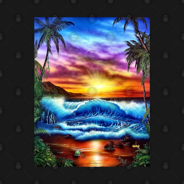 Sunset Hawaiian seascape by Coreoceanart