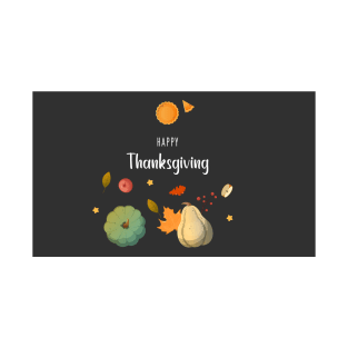 Thanksgiving pumpkin, autumn leaves, berries vector gift vector T-Shirt