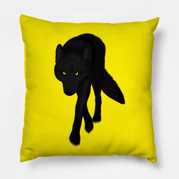 Ghost Wolf Pillow by Earthy Fauna & Flora