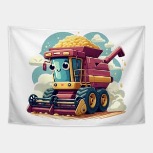 Cute Combine Harvester Tapestry