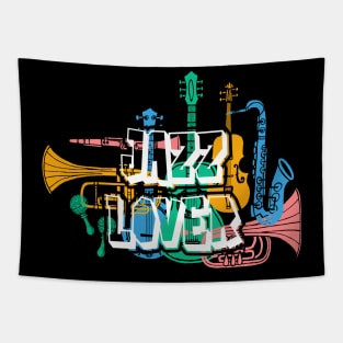 Jazz Lovers Musical Instruments Tapestry