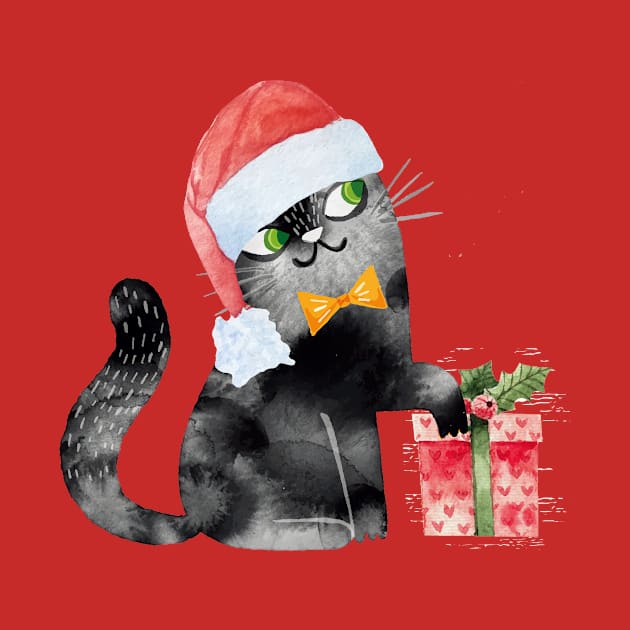 cat Christmas by Tees of Joy