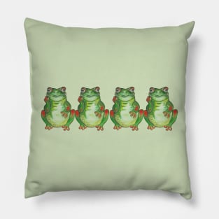 Green tropical frog Pillow