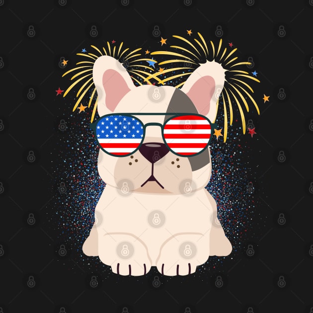 Cool Dog USA flag Patriotic 4th July independence day coolest shirt for july forth by BoogieCreates