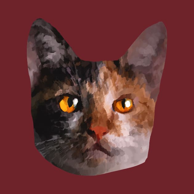 Cat with amber firey eyes painting by Arteria6e9Vena