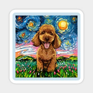 Apricot Poodle Night Magnet