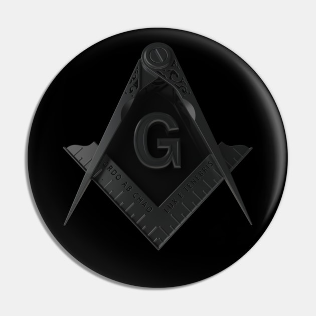 Stealth Square & Compass Masonic Freemason Pin by Master Mason Made