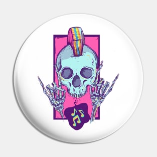 Rock on punk skull Pin