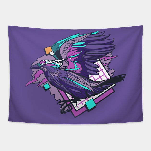 Vapor Crow Tapestry by AmberStone