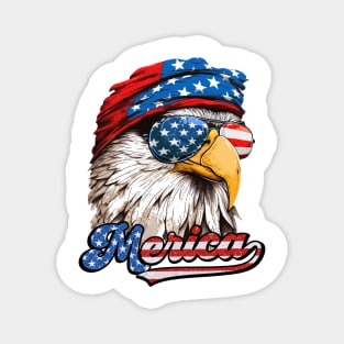 Merica Patriotic USA Eagle 4th of July Retro Vintage Magnet