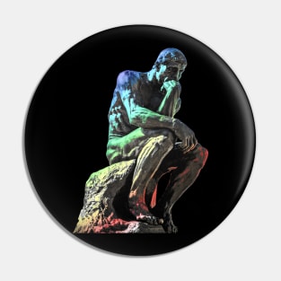 The Thinker Statue Colorful Artwork Pin