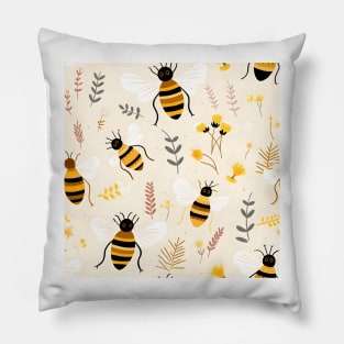 Honeycomb and Bee Pattern 21 Pillow