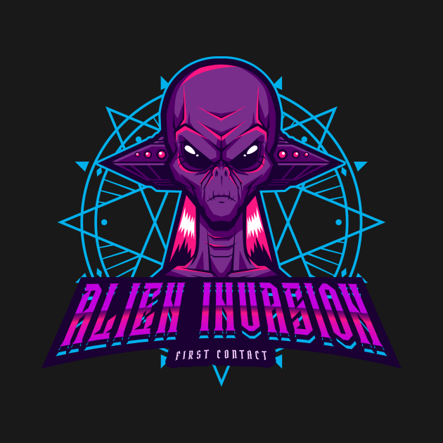 Alien Invasion First Contact by Tip Top Tee's