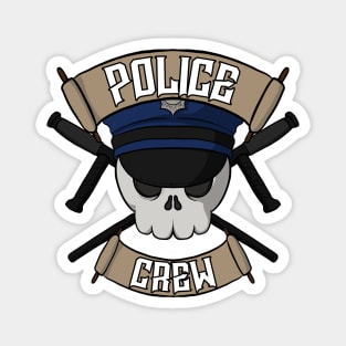 Police crew Jolly Roger pirate flag Magnet