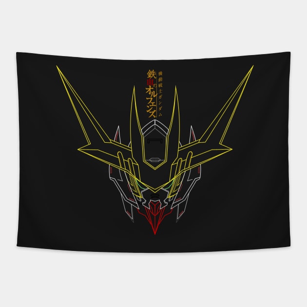 Barbatos Lupus Rex LineArt Tapestry by garistipis