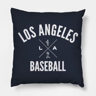 Los Angeles Baseball Hipster Logo (White) Pillow