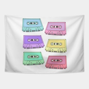 Multi Color Mixtapes 80s Pastel Music Tapestry