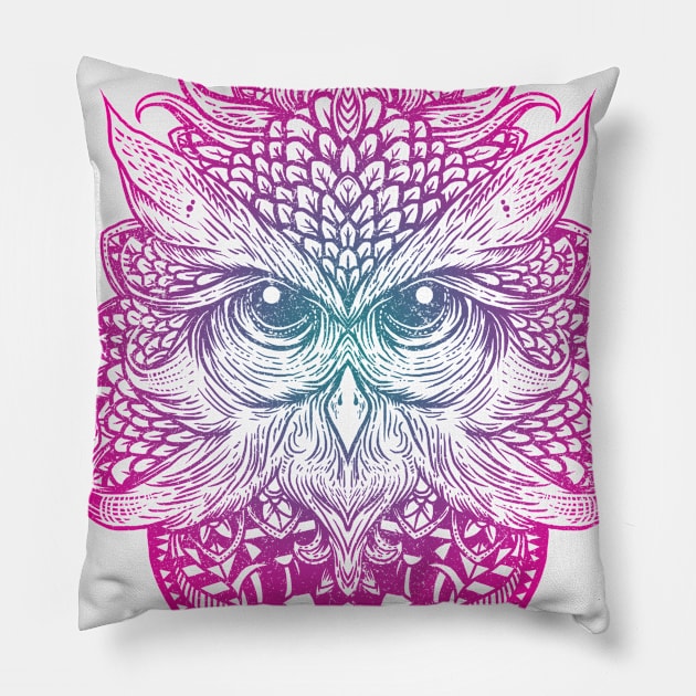 Art owl Pillow by Luckyart11