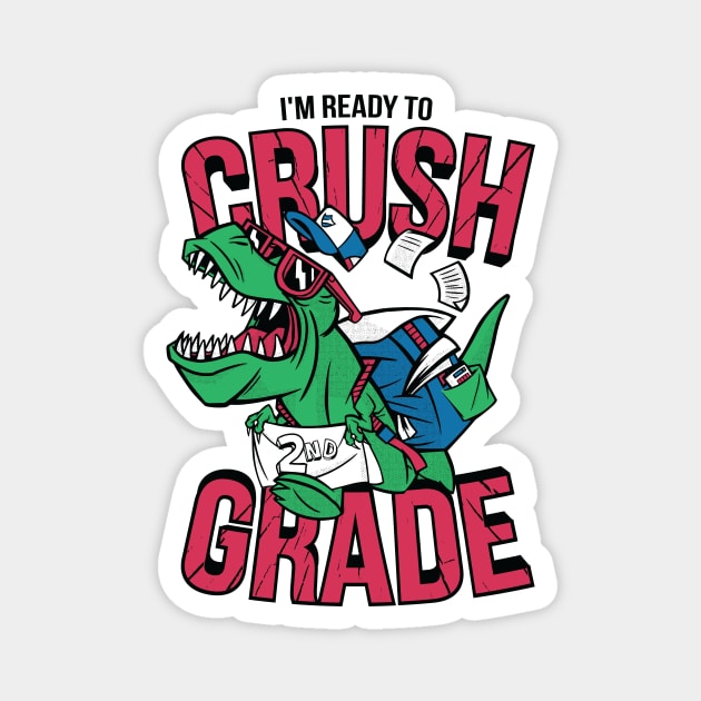 I'm Ready to Crush 2nd Grade // Funny Back to School T-Rex Magnet by SLAG_Creative