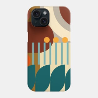 Modern Abstract Geometric Pattern Bauhaus Doodle Orange Gold Rust Style Phone Case