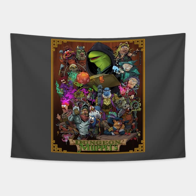 Dungeon Muppets (With Bordered Background) Tapestry by JohnLattaArt