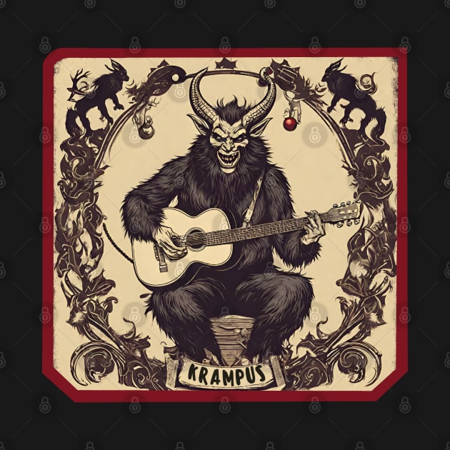 Krampus play guitar by Ilustradamus