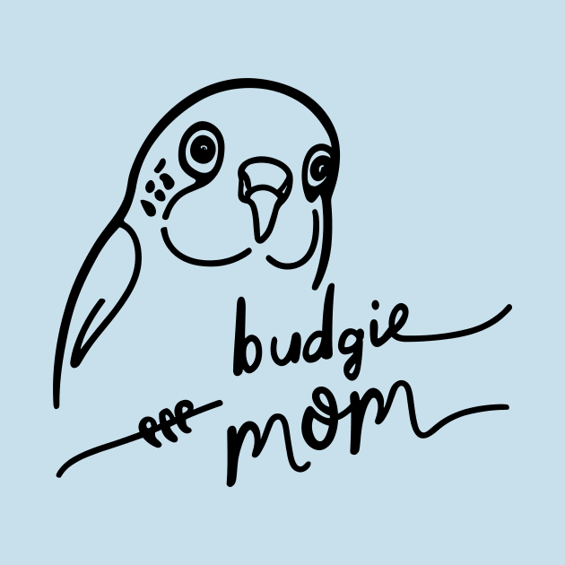 Budgie Mom Line Art by ravensart